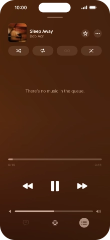 Press the shuffle icon to turn the function on or off.