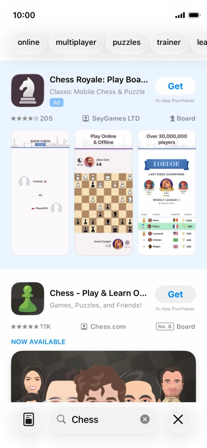 Press the required app.