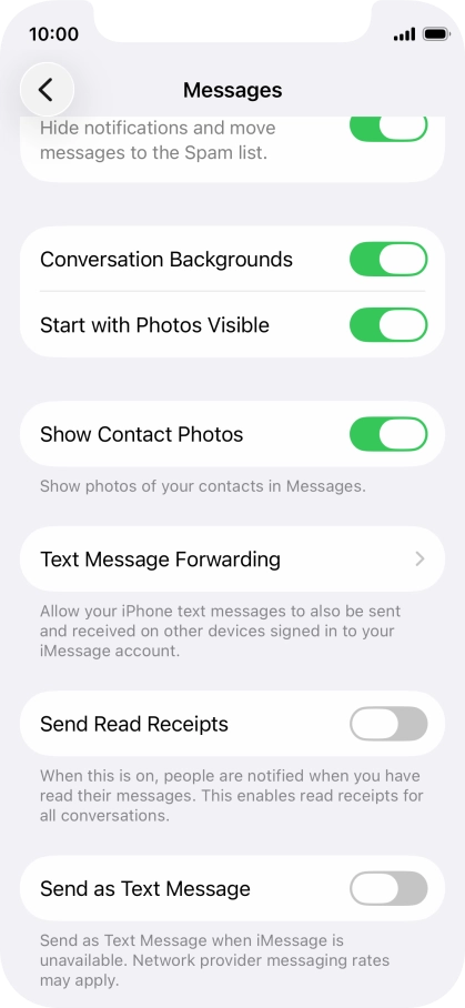 Press the indicator next to 