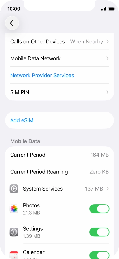 The total data usage is displayed next to Current Period.