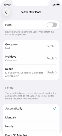 If you turn off the function, press the required setting.