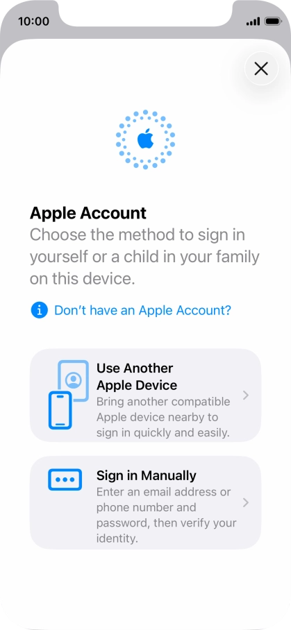 Press Sign in Manually.