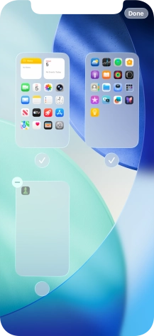 Press the delete icon next to the required home screen page.