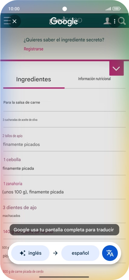 Sigue las indicaciones de la pantalla para seleccionar los ajustes de idioma deseados y utilizar la función.