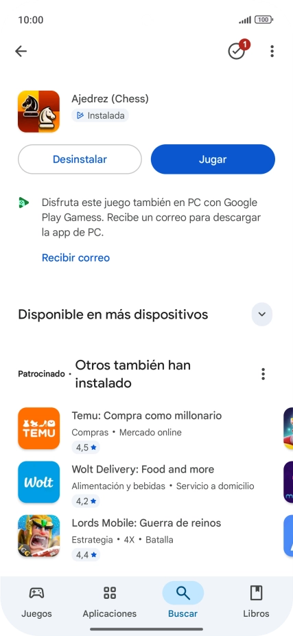 Desliza el dedo hacia arriba desde la parte inferior de la pantalla para terminar y volver a la pantalla de inicio.