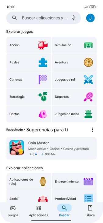 Pulsa en el campo de búsqueda.