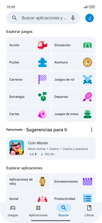 Pulsa en el campo de búsqueda.