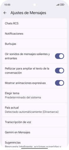 Pulsa Gemini en Mensajes.