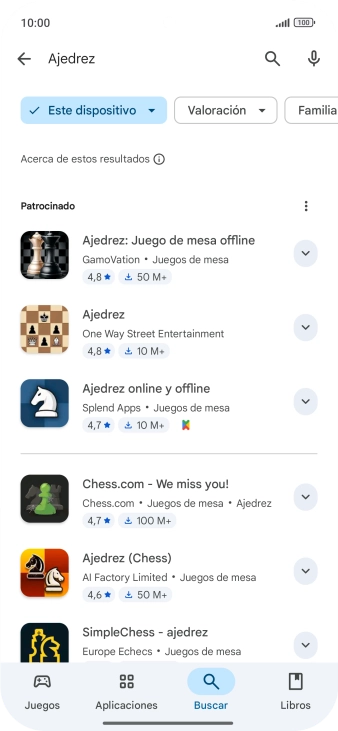 Pulsa la app deseada.