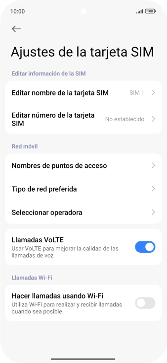 Pulsa Nombres de puntos de acceso. Pulsa Nombres de puntos de acceso.