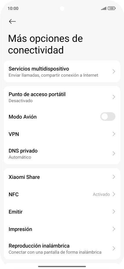 Pulsa Punto de acceso portátil.