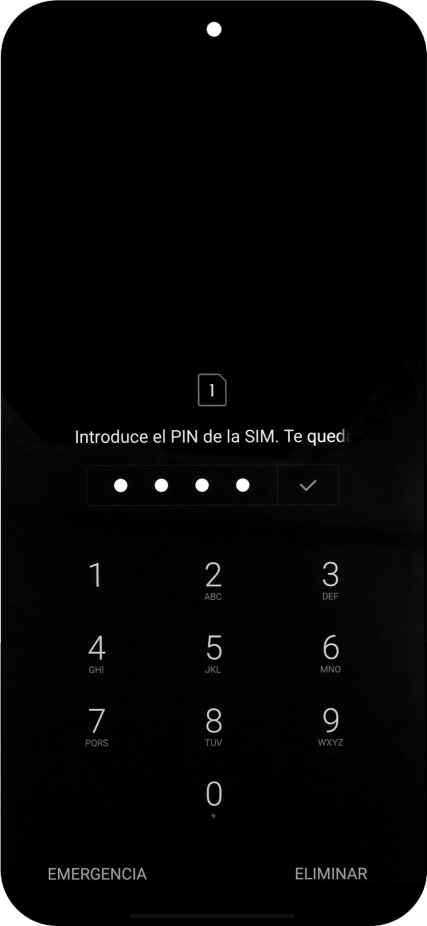 Si lo solicita el teléfono, introduce el código PIN y pulsa el icono de aceptar.