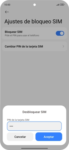 Introduce tu código PIN y pulsa Aceptar.