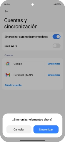 Si activas la función, pulsa Sincronizar. Si activas la función, pulsa Sincronizar.