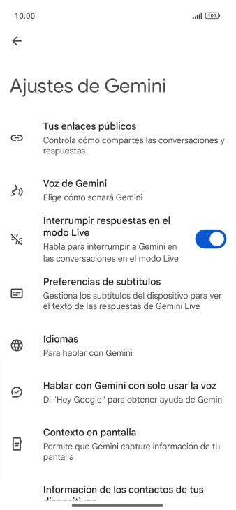 Sigue las indicaciones de la pantalla para seleccionar los ajustes deseados.