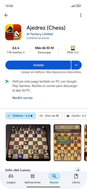 Pulsa Instalar y sigue las indicaciones de la pantalla para instalar la app.