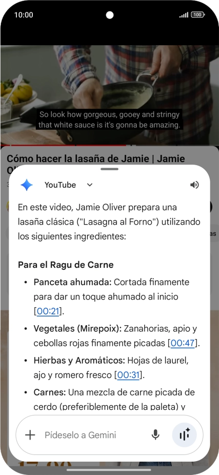 La respuesta de Gemini a tu pregunta se visualiza ahora en la pantalla.