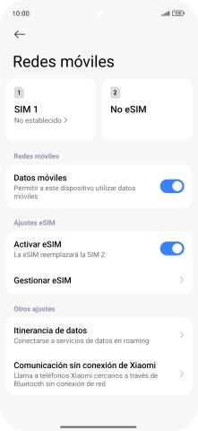 Pulsa Gestionar eSIM.