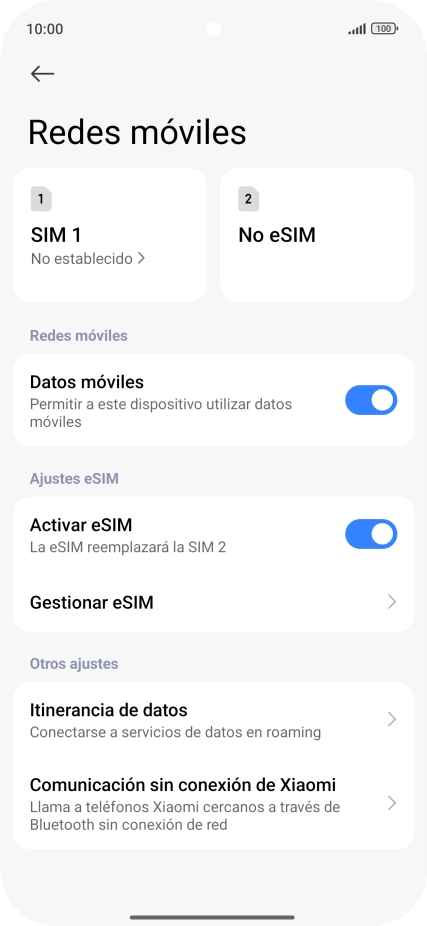 Pulsa Gestionar eSIM.