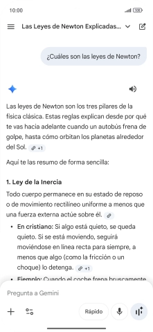 La transcripción de la conversación con Gemini Live aparece ahora en la pantalla.