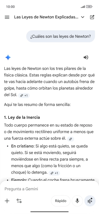 La transcripción de la conversación con Gemini Live aparece ahora en la pantalla.