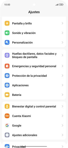 Pulsa Huellas dactilares, datos faciales y bloqueo de pantalla.