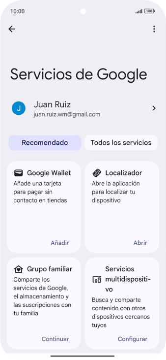 Pulsa Todos los servicios.