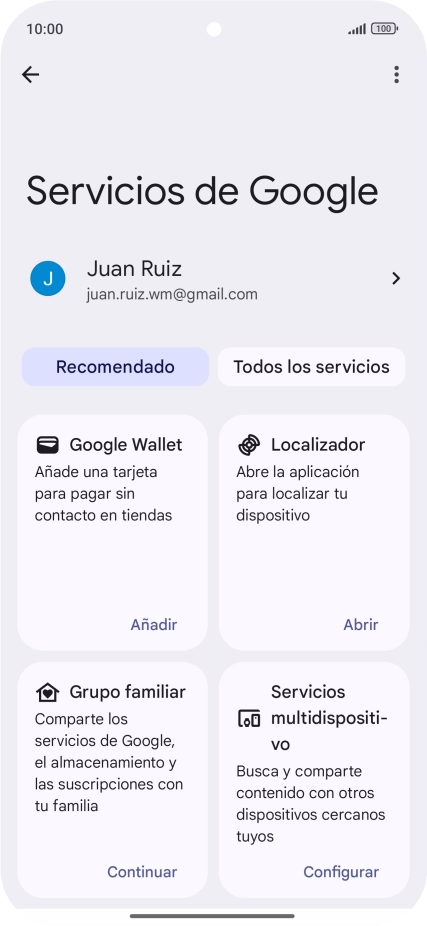 Pulsa Todos los servicios.