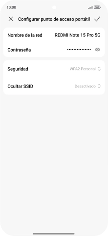 Pulsa Nombre de la red e introduce el nombre deseado de la conexión wifi