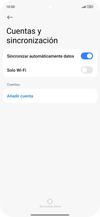 Pulsa Añadir cuenta. Pulsa Añadir cuenta.
