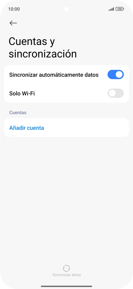 Pulsa Añadir cuenta. Pulsa Añadir cuenta.