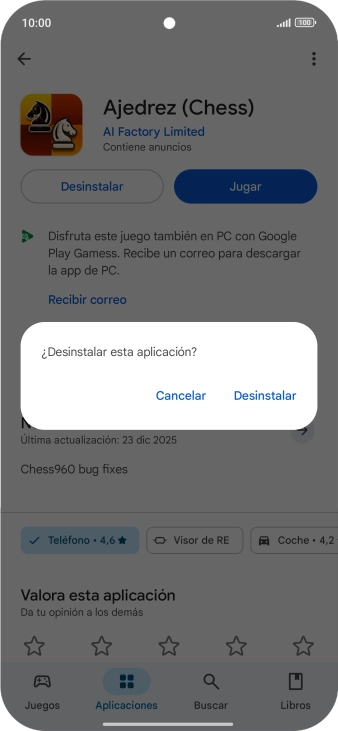 Pulsa Desinstalar. Pulsa Desinstalar.