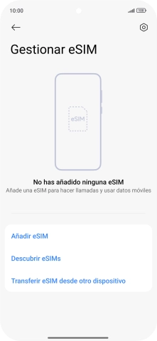 Pulsa Añadir eSIM.