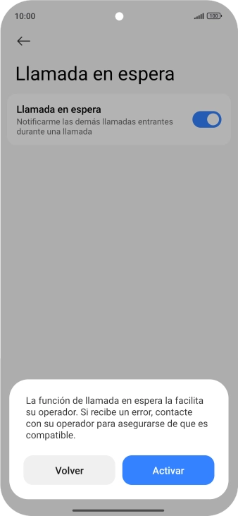 Si activas la función, pulsa Activar. Si activas la función, pulsa Activar.