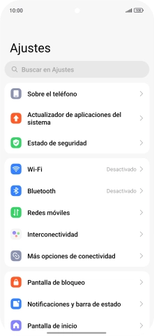 Pulsa Notificaciones y barra de estado.