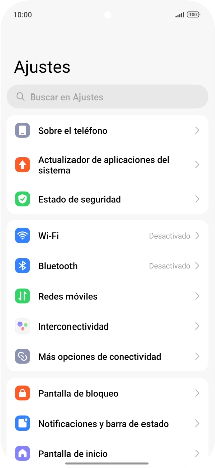 Pulsa Notificaciones y barra de estado.