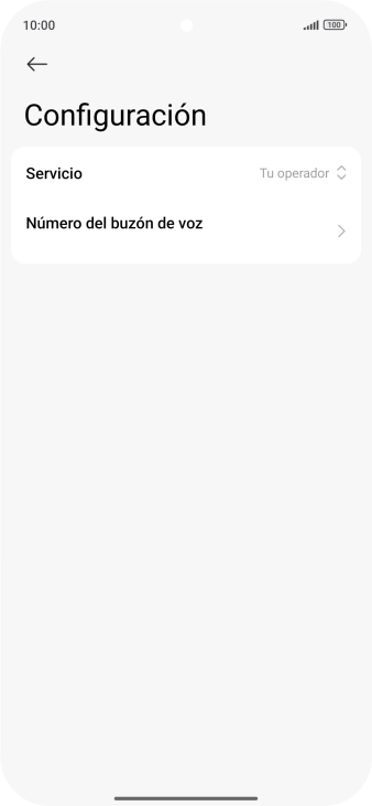 Pulsa Número del buzón de voz.