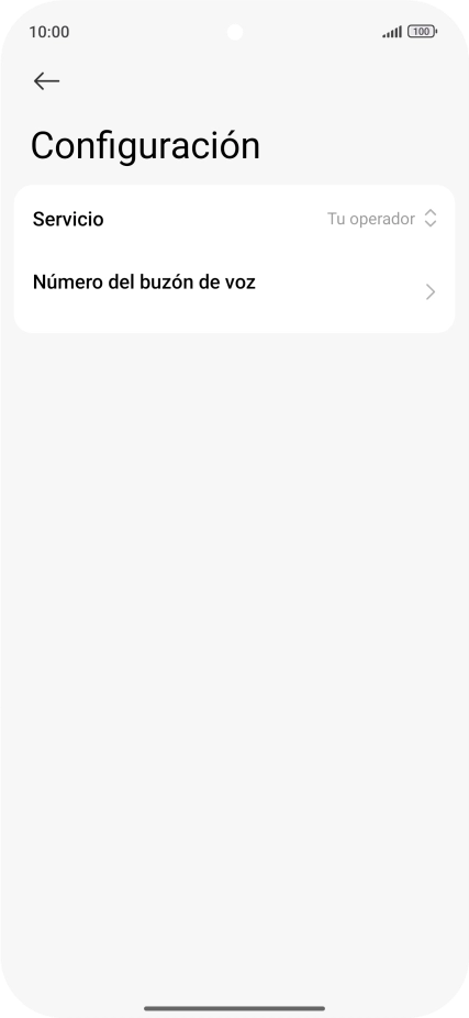 Pulsa Número del buzón de voz.