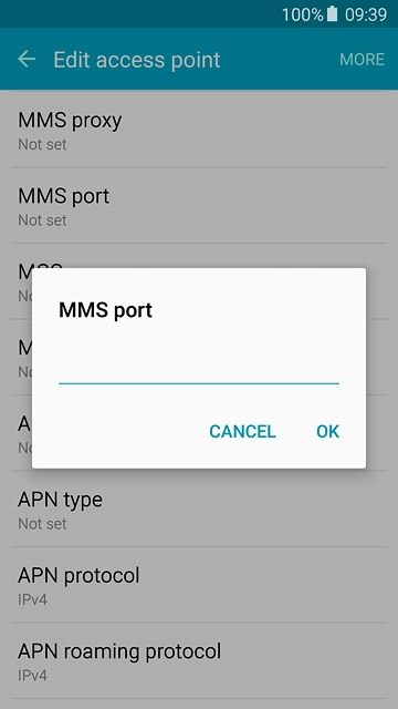 Key in 8080 and press OK.