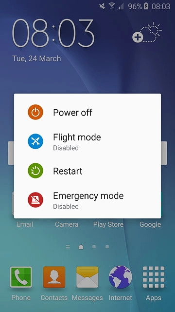 Press Flight mode to turn the function on or off.