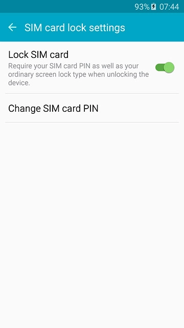 Press Lock SIM card to turn the function on or off.