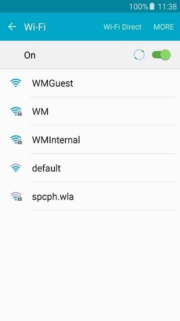 A list of Wi-Fi networks within range is displayed.Press the required Wi-Fi network.