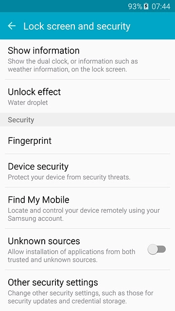 Press Other security settings.