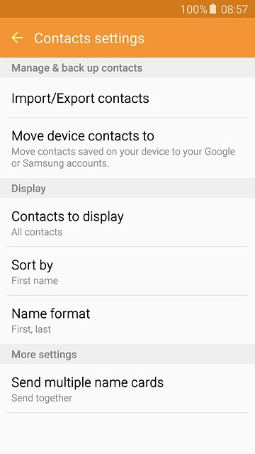 Press Import/Export contacts.