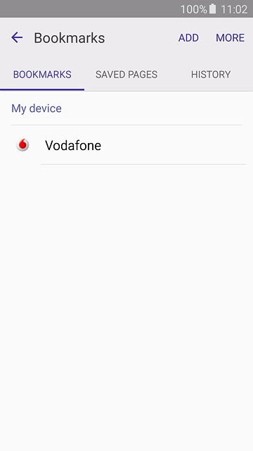 Press the required bookmark.