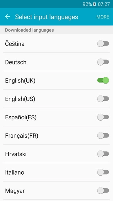 Press the required language to add it.