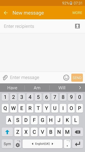 Press the letters to key in the required word.A number of words based on the letters you've keyed in are displayed.
