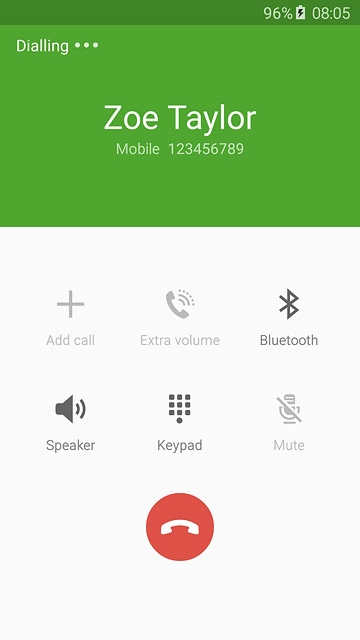 Press the end call icon.