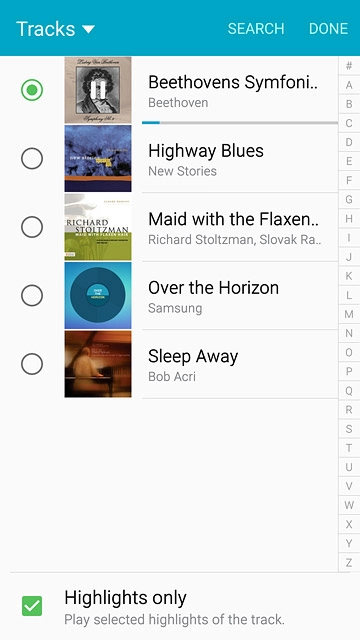 Once you've found a ring tone you like, press DONE.