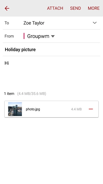 Press SEND when you've finished your email message.